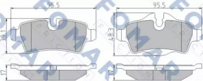 FOMAR FRICTION fo845081 -  Комплект тормозных колодок, дисковый тормоз